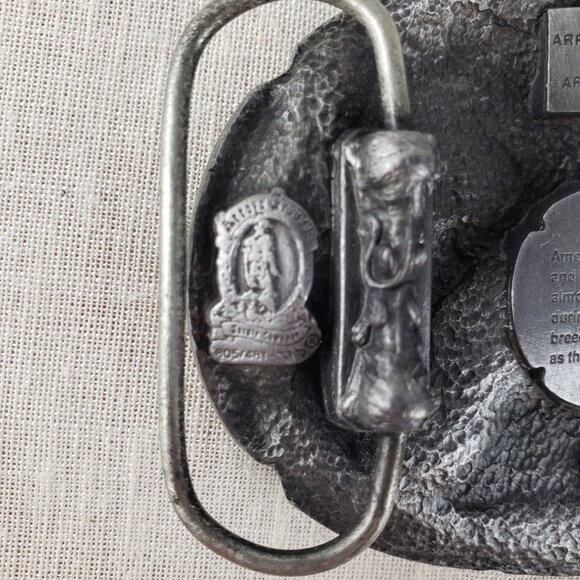 Native American Spotted War Horse Appaloosa 3D Arroyo Grande belt buckle silver - Picture 5 of 5